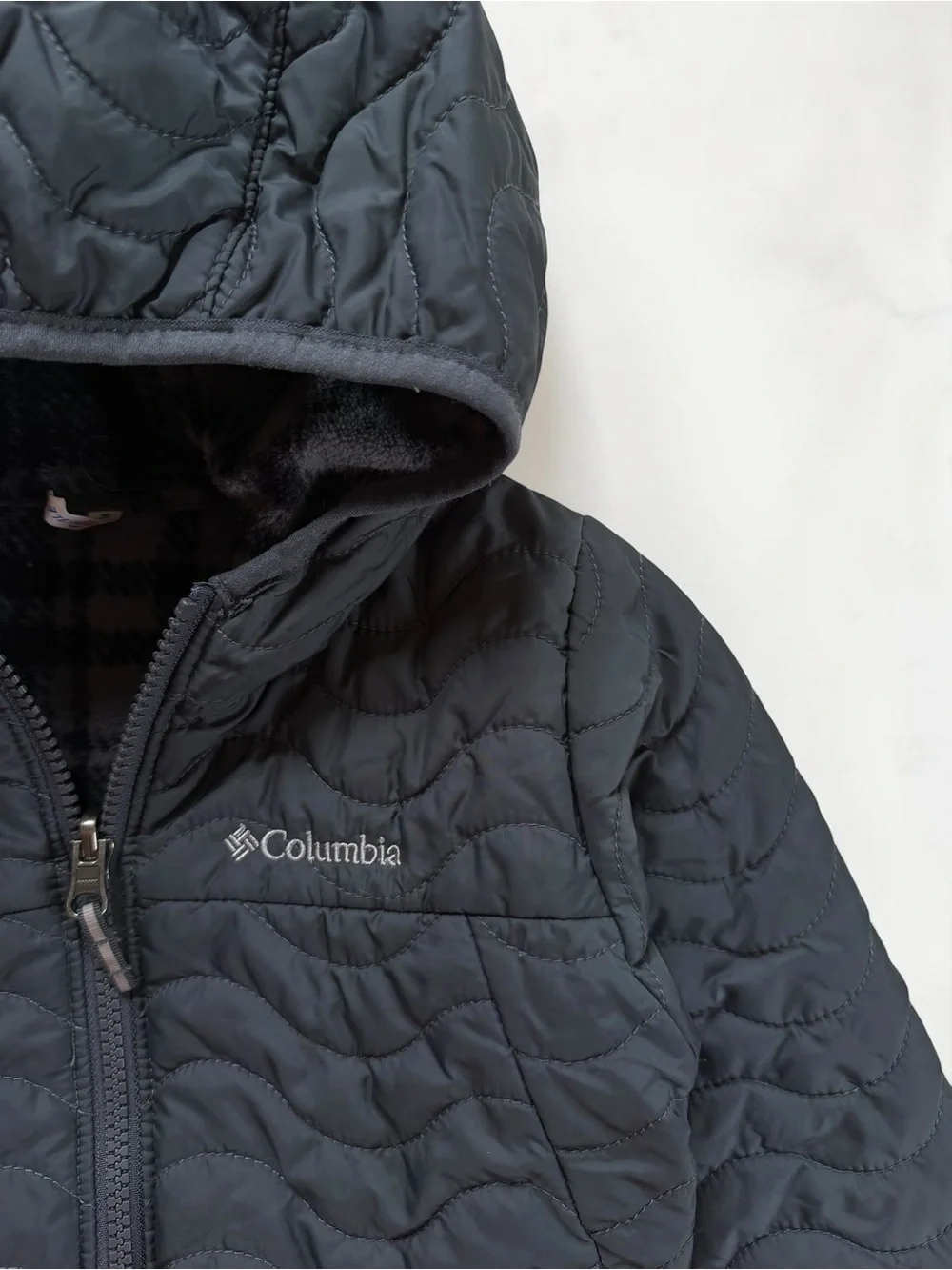 COLUMBIA EUC Quilted Reversible Fleece Lined Hooded Jacket